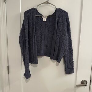 Urban Outfitters Navy Cable Knit Cardigan
